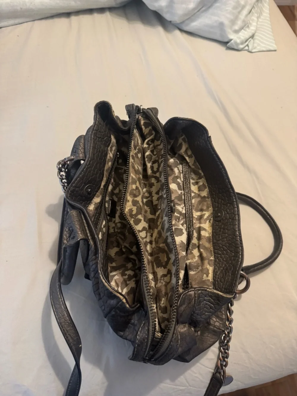 GUESS Textured Pebbled Shoulder Bag in Dark Goldish grey colour - Picture 3 of 3